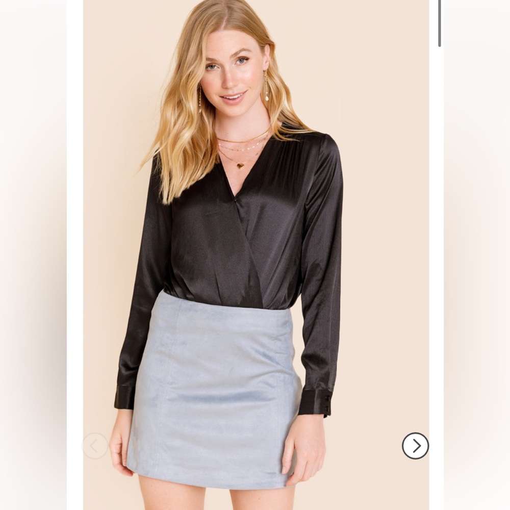 Shane Surplice Satin Bodysuit